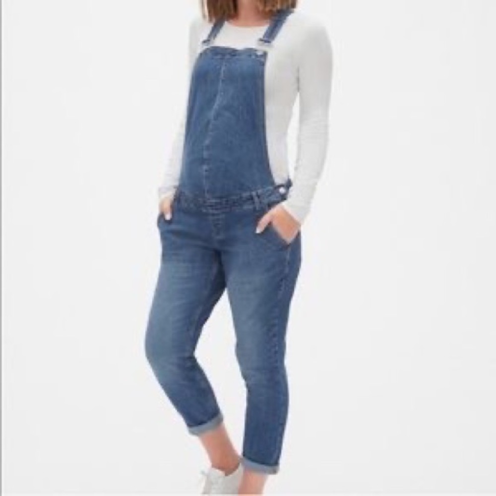 GAP Maternity Denim Overalls Cropped Blue Jean Jeans Medium